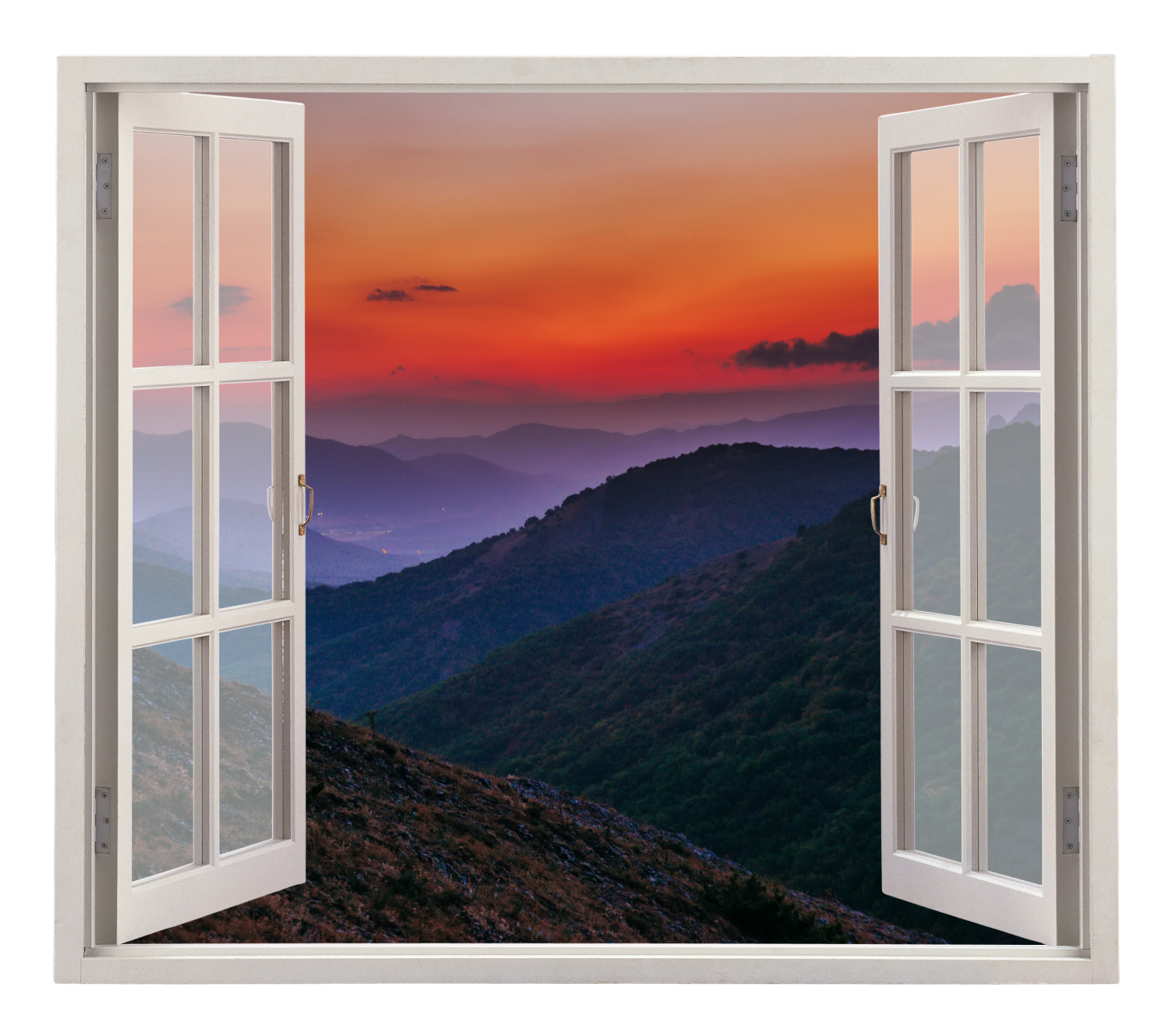 Autocolantes de Natureza Montanhas do pôr do sol - TenStickers