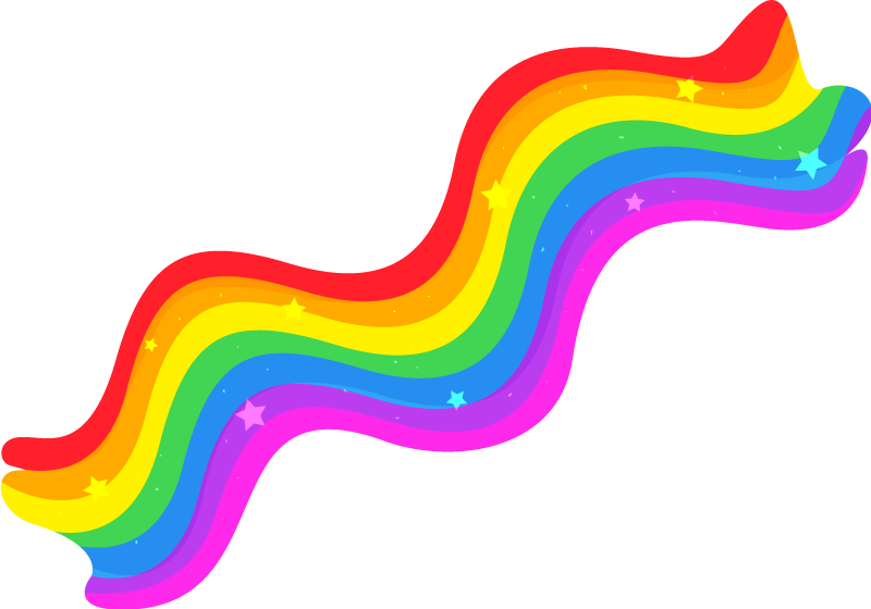 Rainbow lines cartoon wall decal