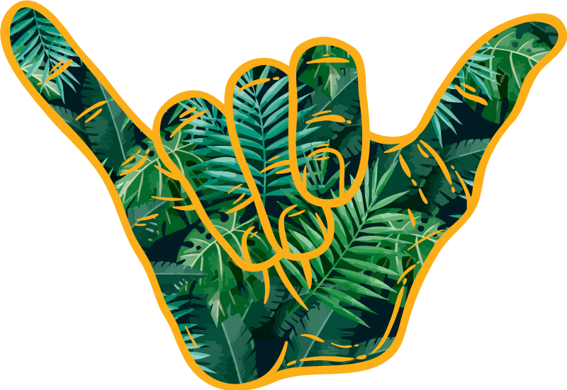 Hand Leaf Sticker Plant Decals - TenStickers