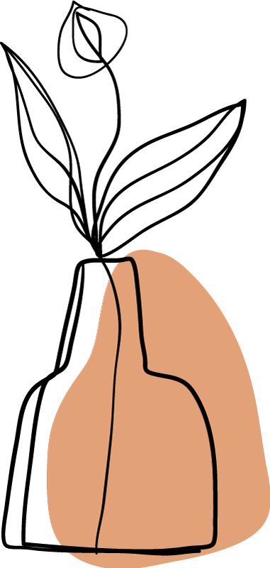 Vinilo planta flor con dos hojas  - TenVinilo