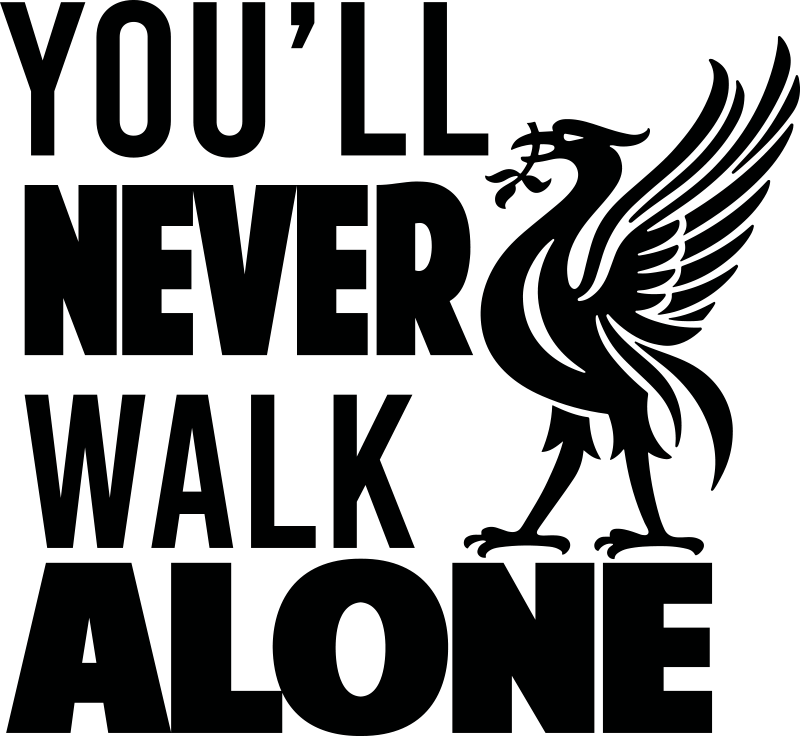 You'll never walk alone football wall text sticker - TenStickers