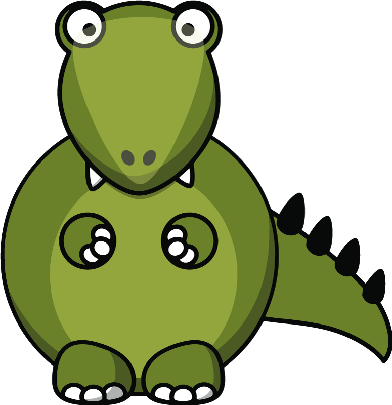 Stickers Face Verte De Dinosaure Tenstickers