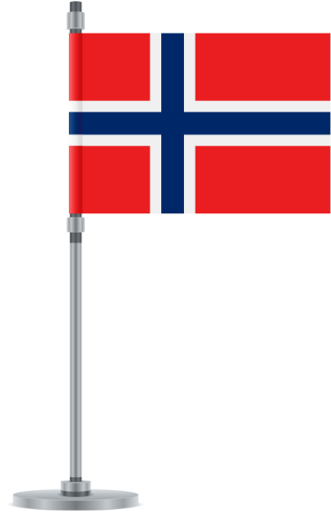 Norsk flagg på pinne grunnlovsdagsdekal - Tenstickers