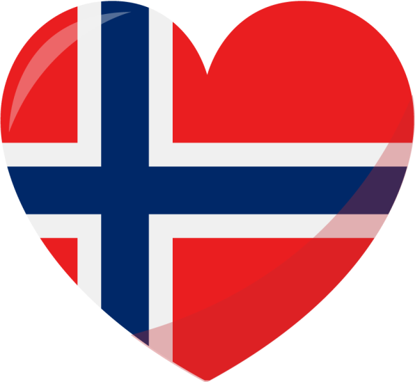 Norsk flagg som hjerteveggdekor