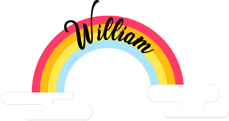 Stickers Bébé Nom personnalisé sur arc-en-ciel - TenStickers