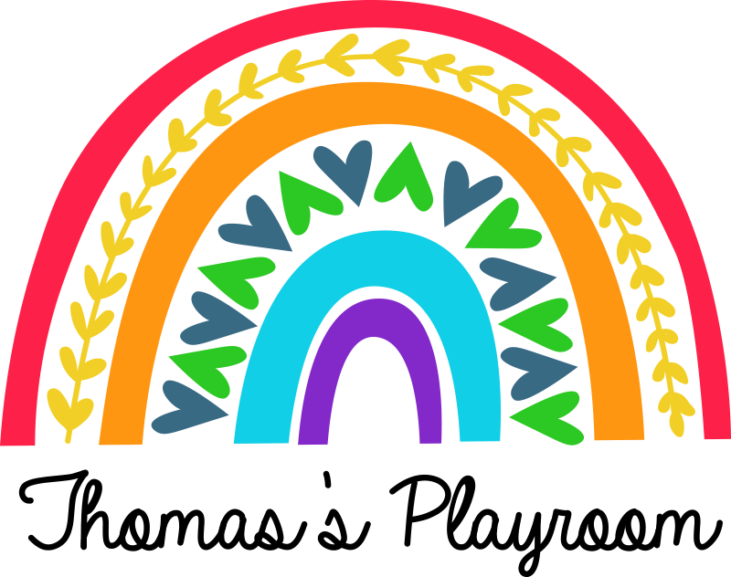 Patterned personalized rainbow playroom decal - TenStickers