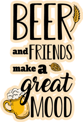 Beer makes a great mood drink sticker - TenStickers