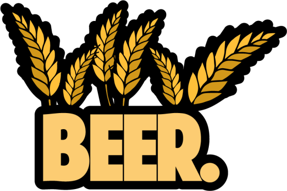 Beer with wheat. drink sticker - TenStickers
