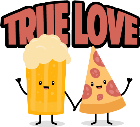 Beer and Pizza true love drink sticker - TenStickers
