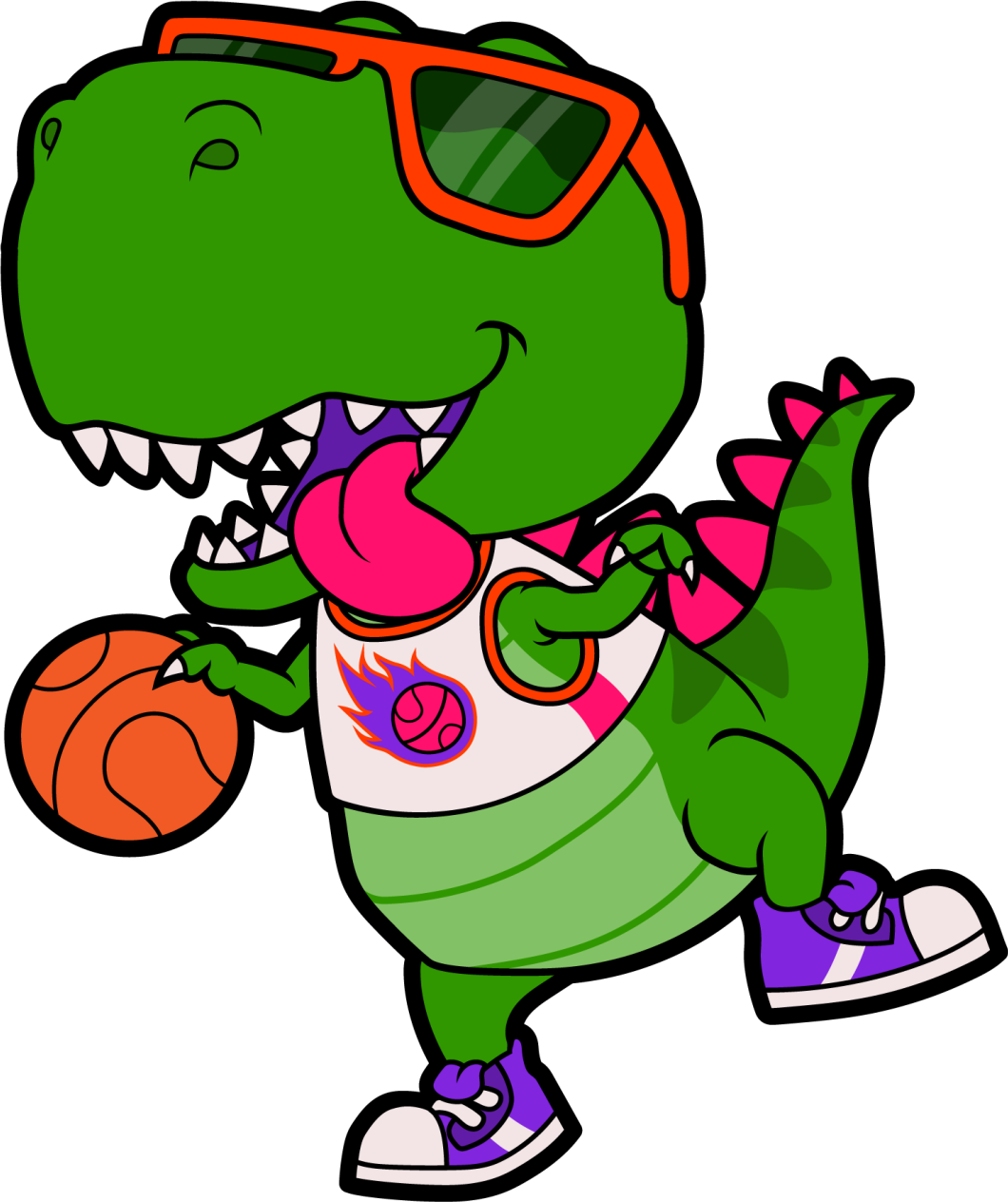恐竜バスケットボール選手恐竜ウォールステッカー Tenstickers