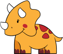 Baby triceratops dinosaur wall sticker - TenStickers