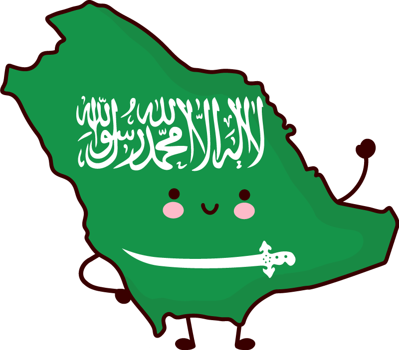 Cartoon Saudi Arabia map wall sticker - TenStickers