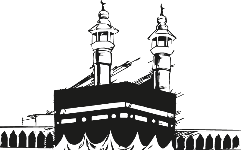 Hand Drawn Mecca wall sticker - TenStickers