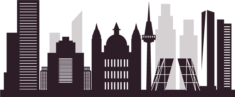 Vinilo Madrid skyline oscuro con fondo - TenVinilo