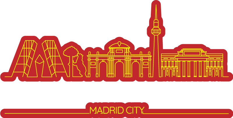 Μαδρίτη πόλη στον ορίζοντα βινυλίου decal - TenStickers
