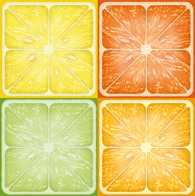 カラフルな柑橘系の質感の家具ステッカー - TENSTICKERS