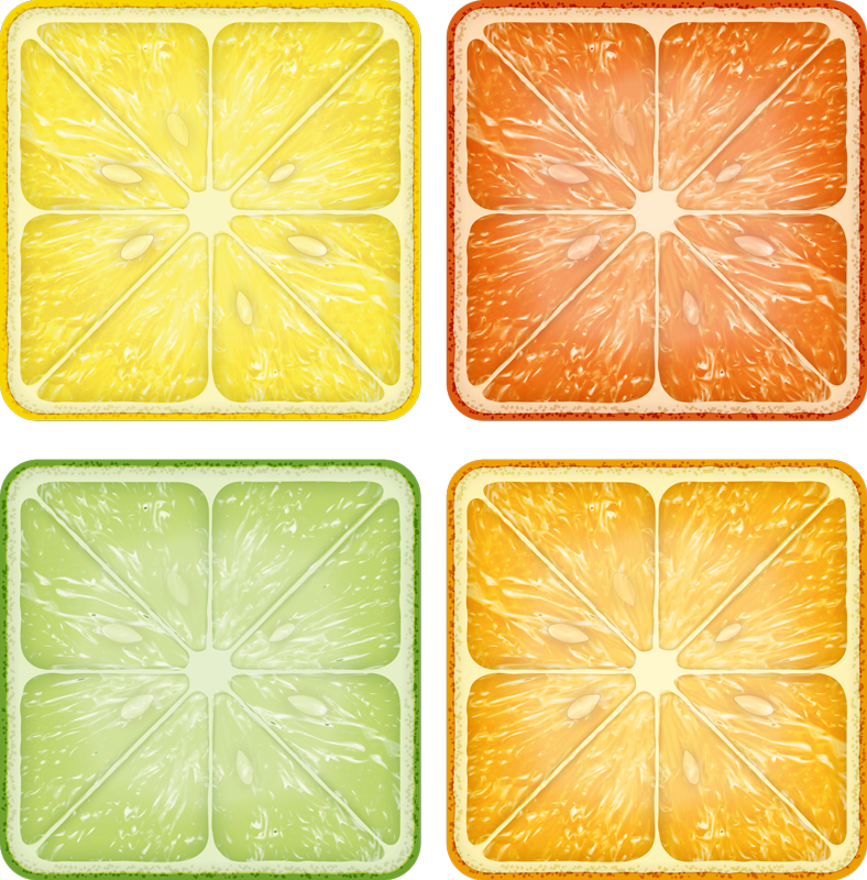 Farverigt vinyl klistermærke med citrusfliser - TenStickers