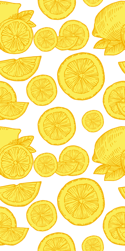 オレンジとレモンのスケッチiphoneステッカー Tenstickers
