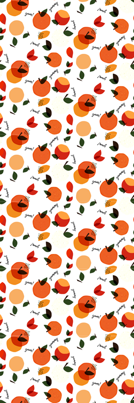 Abstrakt yummy appelsiner køleskab klistermærke - TenStickers