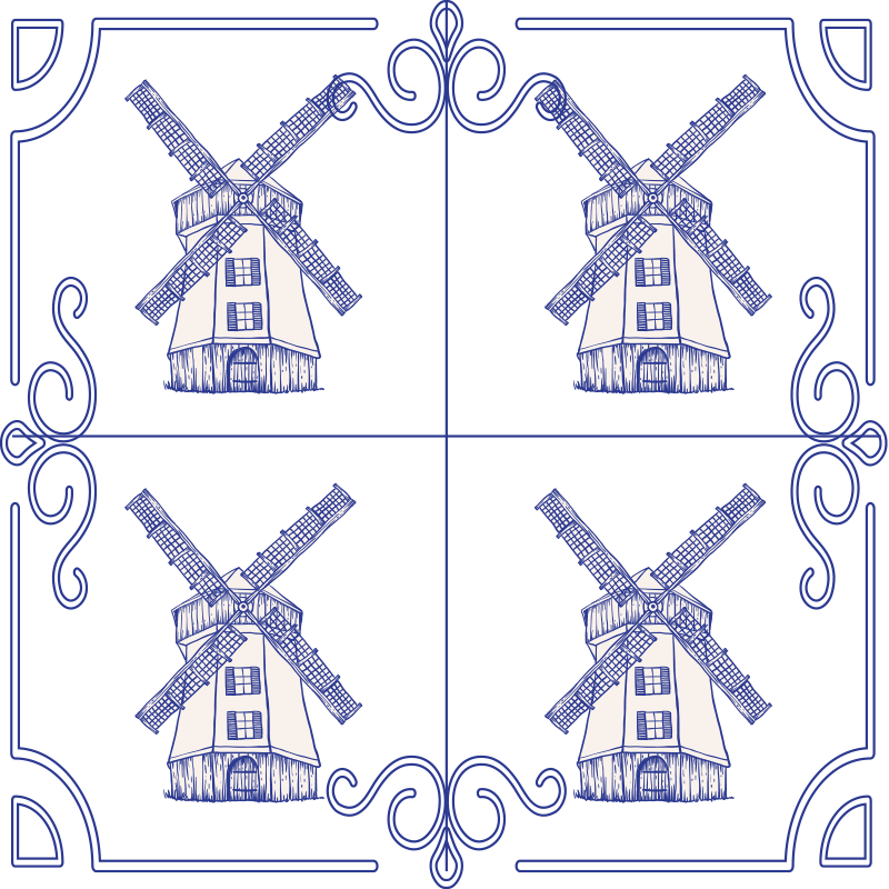 Four mills design tile sticker - TenStickers