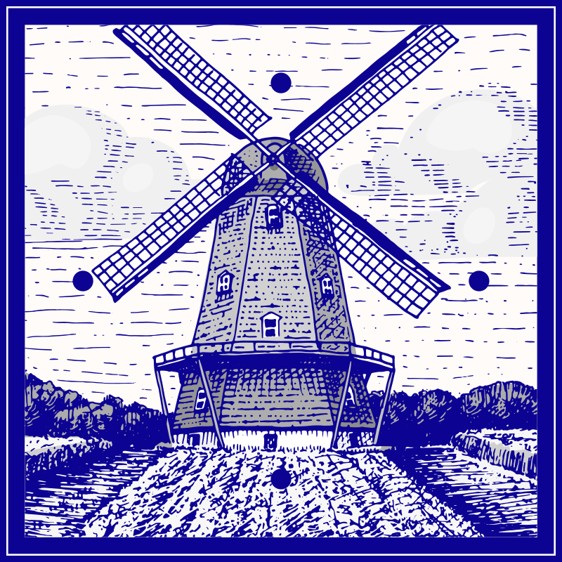 Delfts blå flis vinyl klistremerke - Tenstickers