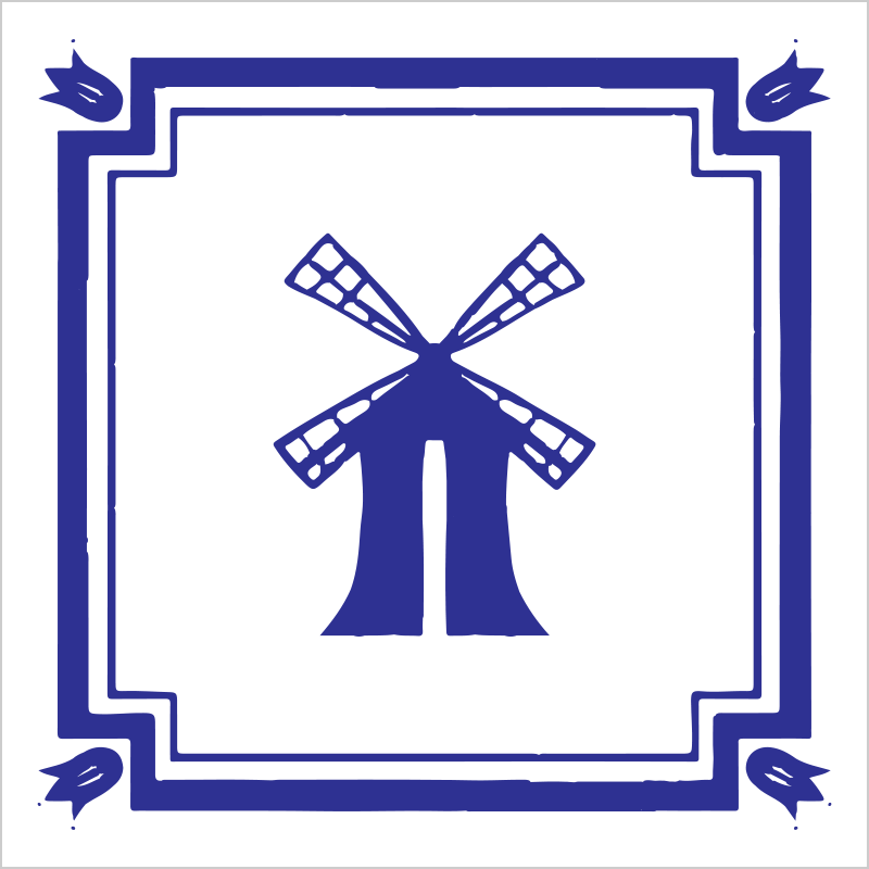 Delfts blå mønster fliser klistremerke - Tenstickers