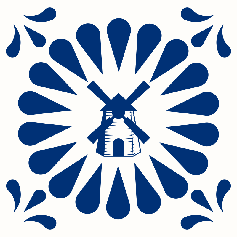 Delfts blue mills dlaždice obtisk - TenStickers