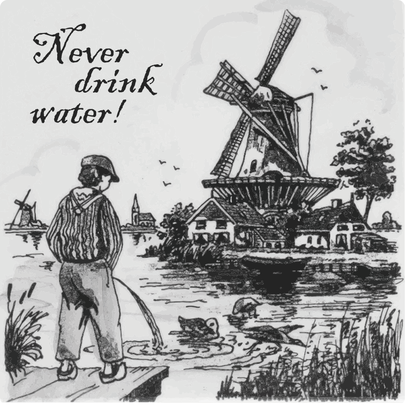 μην πίνετε ποτέ νερό με αυτοκόλλητο πλακιδίων - TenStickers