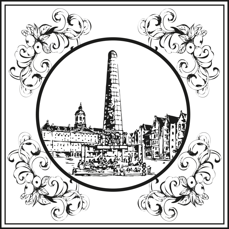 Amsterdam dam square tile sticker - TenStickers