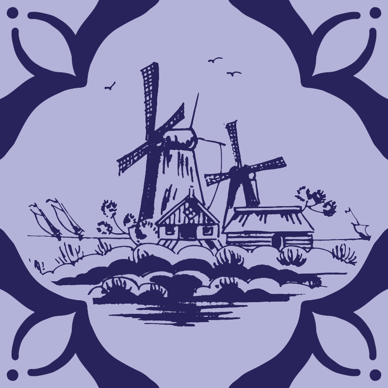Mills on the sea  tile sticker - TenStickers