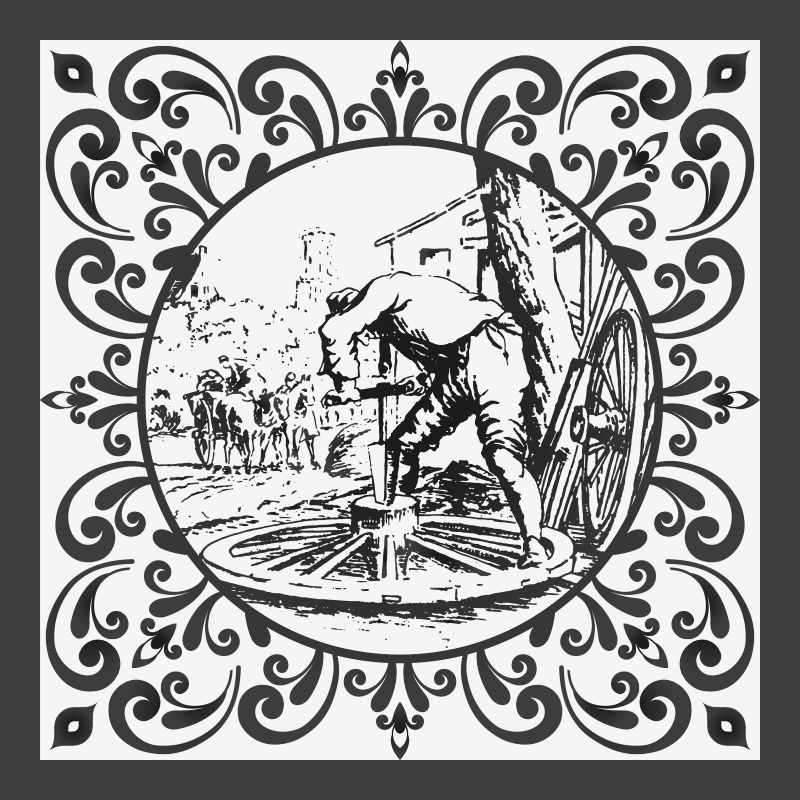 Mies ja pyörä kaakelitarra - Tenstickers