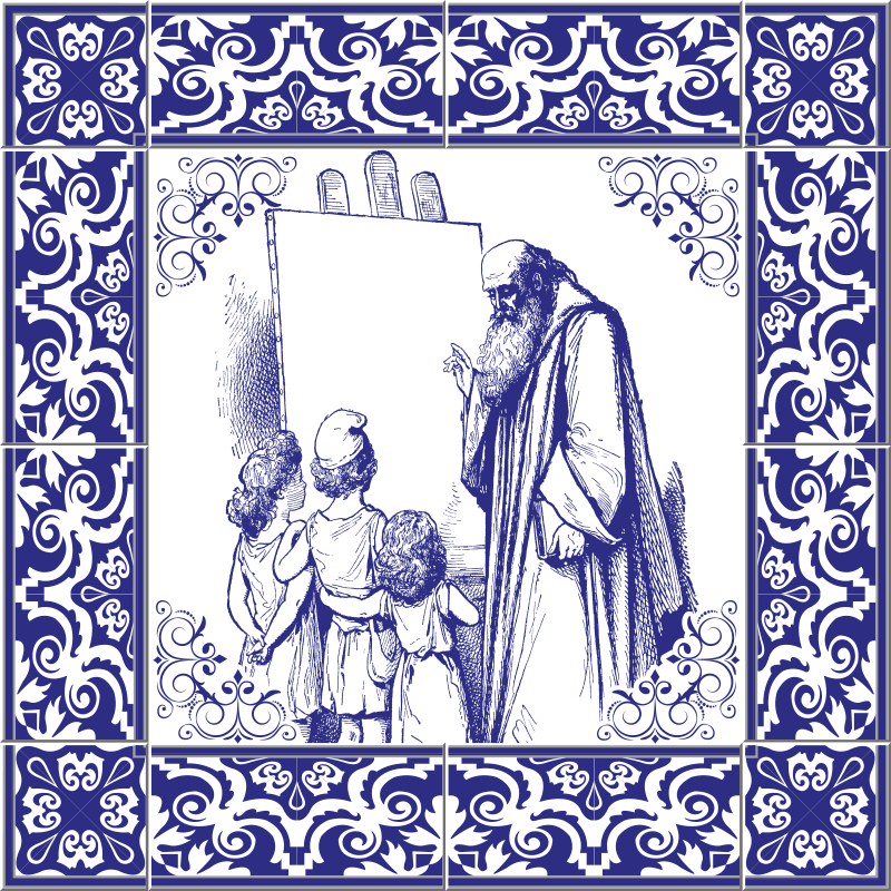 Azulejos adhesivos clásicos mentor dibujante - TenVinilo