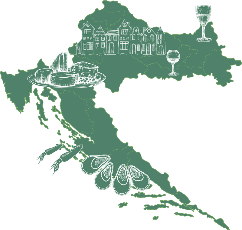 Naljepnica zidnih karata na karti gurmanske obale - TenStickers