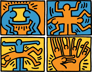 Vinilo decorativo viñetas Haring - TenVinilo