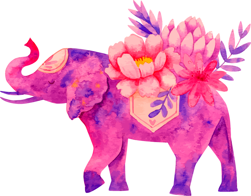 Elefanter rosa for barn vilt dyremerking - Tenstickers