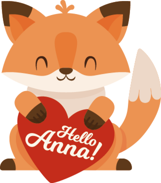 Anime fox saying hello illustration wall art - TenStickers
