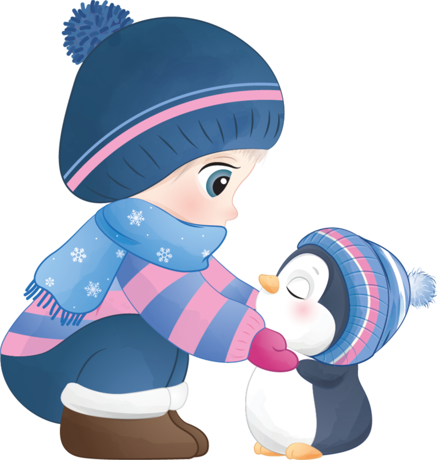ペンギンイラストステッカーとアニメの女の子 Tenstickers