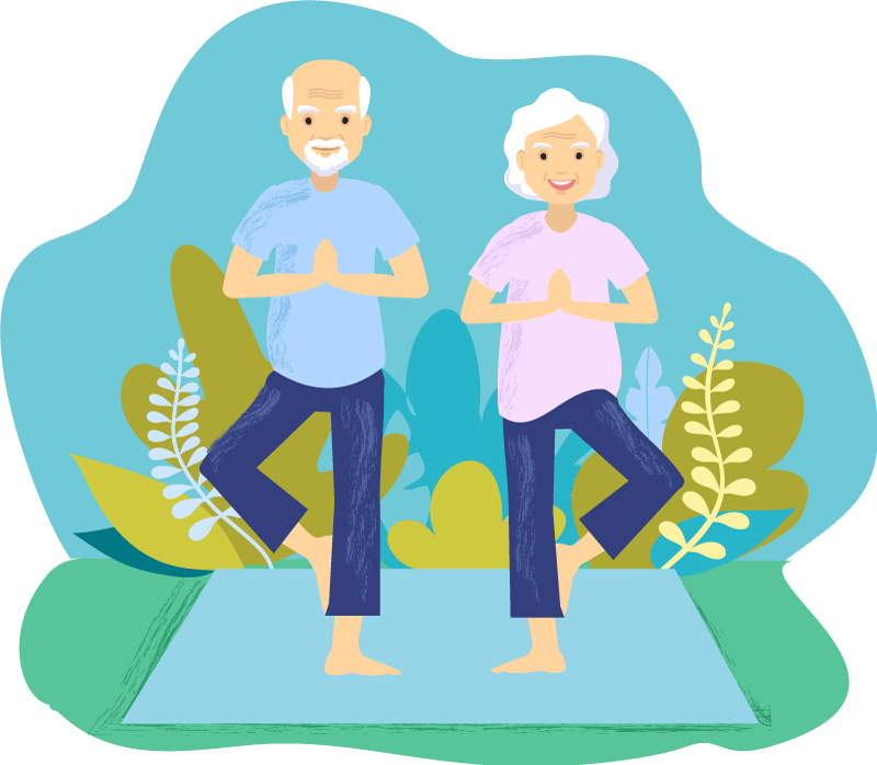 Par trening yoga wallstickers - Tenstickers