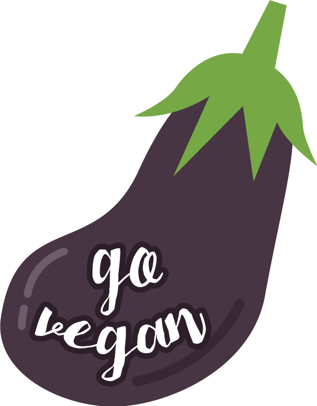 αυτοκόλλητο go vegan μελιτζάνα εργαστήριο - TenStickers