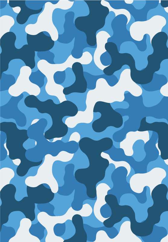 Panorama Waterig telegram Blue camouflage vinyl print wall decal - TenStickers