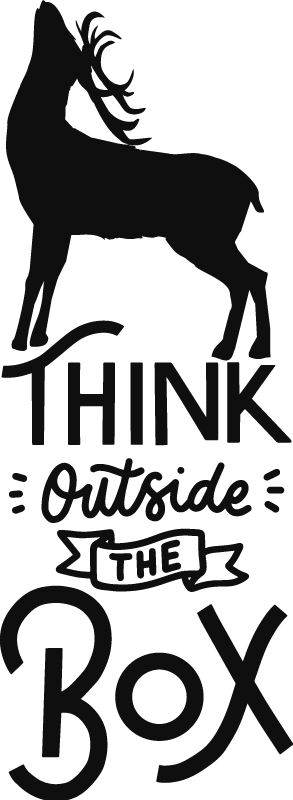 Think outside the box stag motivation decal - TenStickers