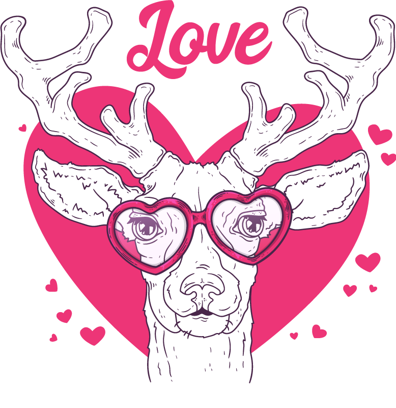Stag love animal wall sticker - TenStickers