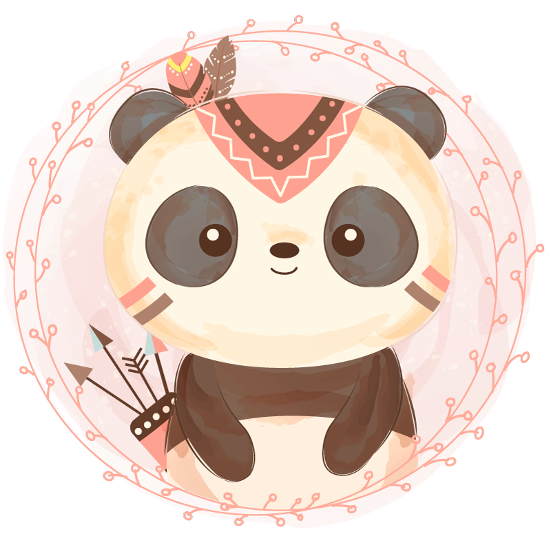 Panda Boho Agrio Zwo Decal Tenstickers