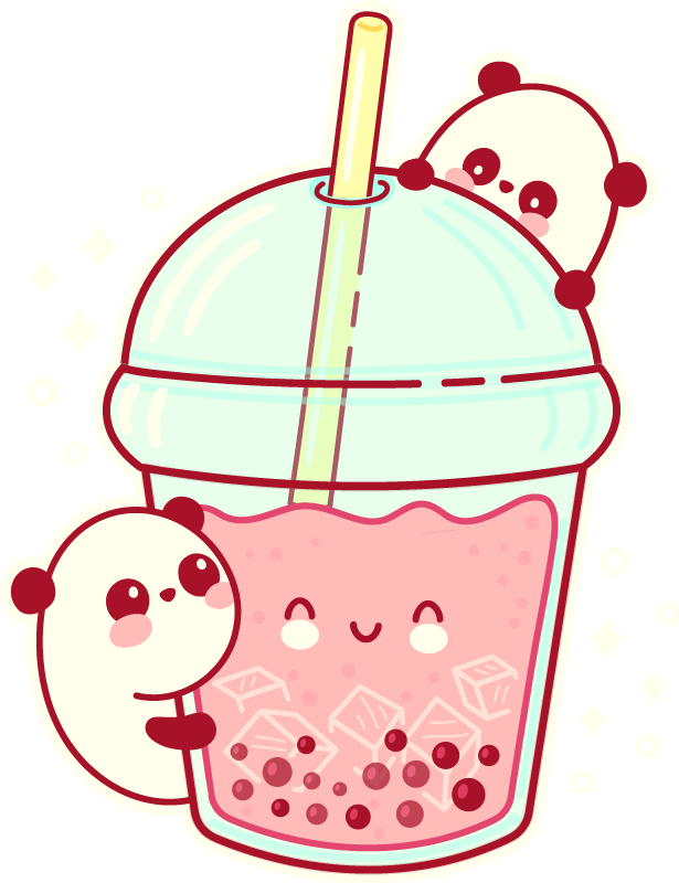 Bubble panda shake wild animal decal - TenStickers
