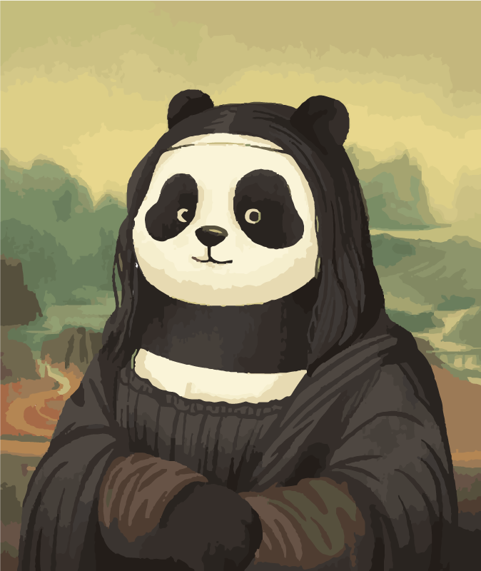 Panda legal dos desenhos animados. Arte Animal.