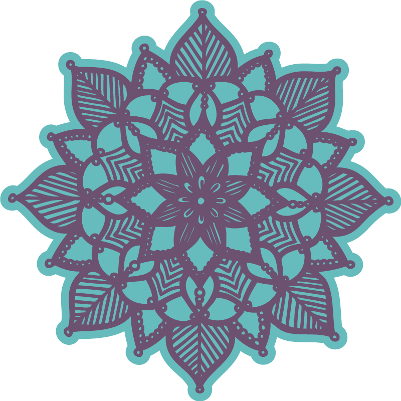 Intricate Floral Mandala living room wall sticker - TenStickers