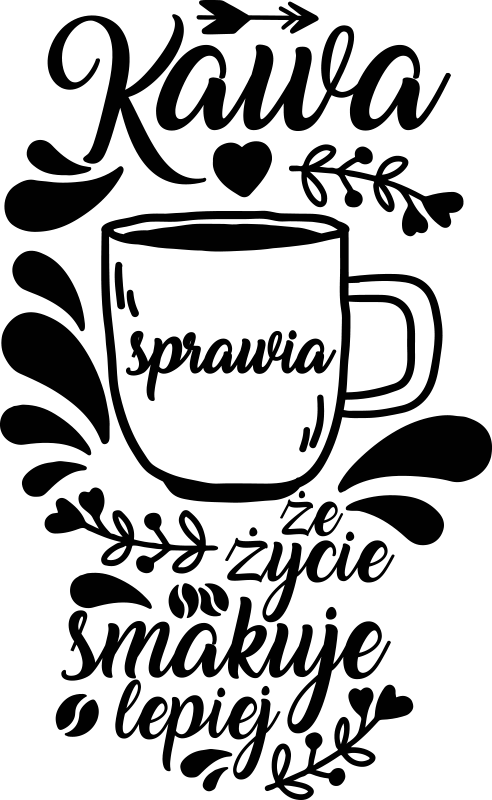 Naklejka na ścianę polskie napisy Kawa - TenStickers
