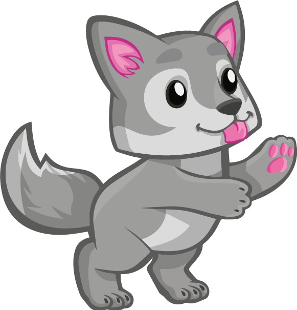 cute cartoon baby wolf