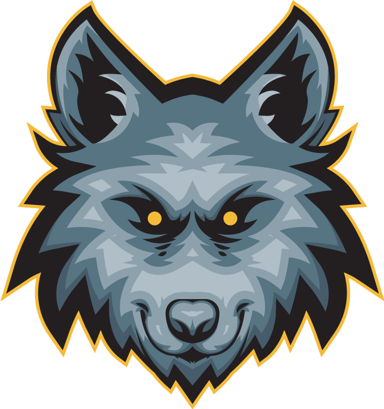 Wolf cartoon angry wolf with yellow eyes wild animal sticker - TenStickers