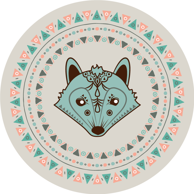 Boho fox head wild animal decal - TenStickers